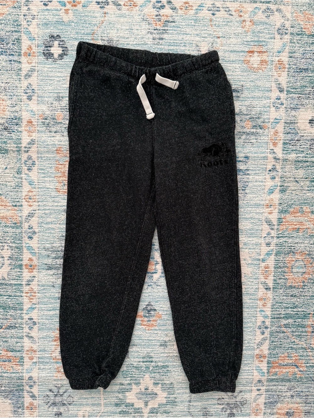 Roots Kids Black Jogger Sweatpants Size 7